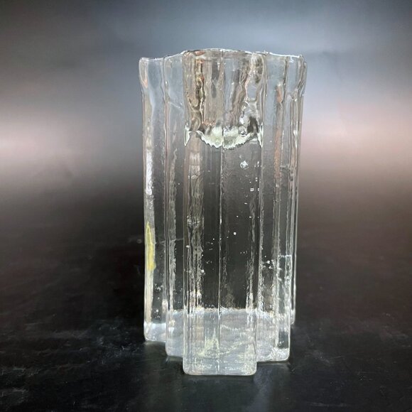 Bohemian Crystal Glass Ice Block Candle Holders Set of 3 Bohemia Glass - Picture 3 of 16